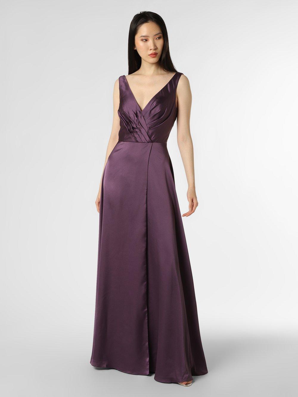 Luxuar Fashion Abendkleid Damen Satin Cache-Coeur, lila von LUXUAR