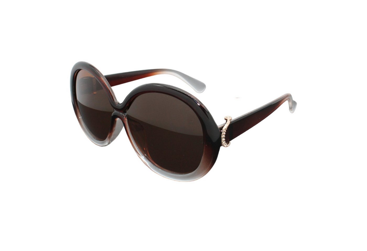 LUXXADA Sonnenbrille (Große Sonnenbrille im 60er Jahre Stil mit Hardcase) Runde Brille Vintage Design XL Große Polarisierte Gläser von LUXXADA