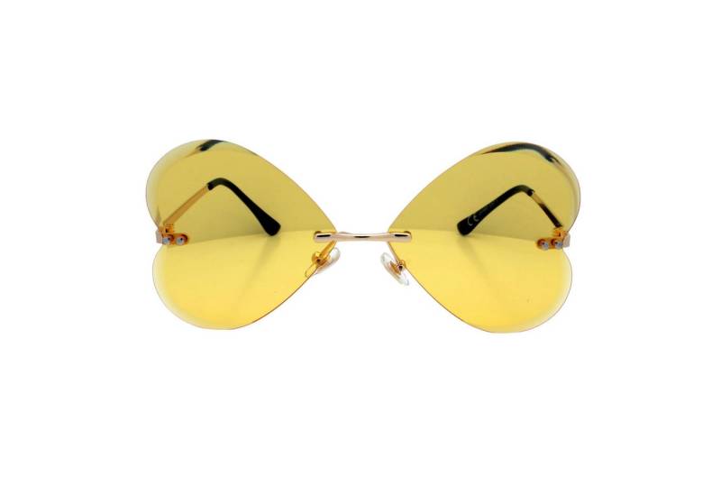 LUXXADA Sonnenbrille (Große Damen Festivalbrille) Gelb Lila Rosa Getönte Gläser in Herzform von LUXXADA