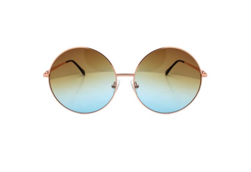 LUXXADA Sonnenbrille (Damen Brille Festival Nickelbrille Übergroß mit Brillenbeutel) Hippie Brille Vintage Gestell XXL Verlaufsgetönte farbige Gläser von LUXXADA