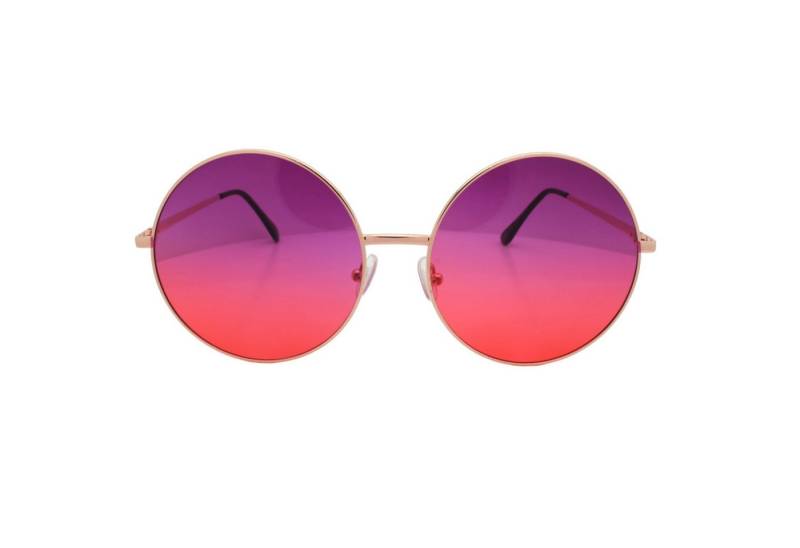 LUXXADA Sonnenbrille (Damen Brille Festival Nickelbrille Übergroß mit Brillenbeutel) Hippie Brille Vintage Gestell XXL Verlaufsgetönte farbige Gläser von LUXXADA