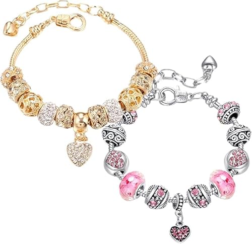 LUYANFX Armband Mädchen Bettelarmband Mädchen Verstellbares Armband Kinder Mädchen, Armbänder Kinder Mitgebsel, Schmuck Geschenke für Mädchen Damen (2 pcs) von LUYANFX