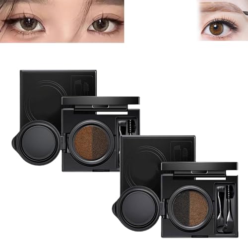 LUYJWZN Eyebrow & Eyeliner Cream with Stamp, Multi-functional Eyeliner Stamp, Two Color Eyebrow Mascara with Brush, 2 in 1 Waterproof Brow Powder & Eyeliner Cream (01# Grey+02# Brown) von LUYJWZN