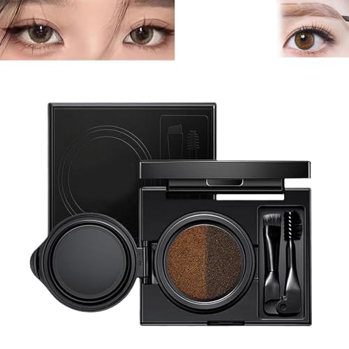 LUYJWZN Eyebrow & Eyeliner Cream with Stamp, Multi-functional Eyeliner Stamp, Two Color Eyebrow Mascara with Brush, 2 in 1 Waterproof Brow Powder & Eyeliner Cream (02# Brown) von LUYJWZN