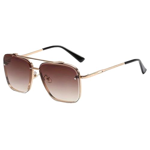 LUYJWZN Upliftjoys Sunglasses, Upliftjoys Retro Gradient Sunglasses Uv400 Protection, Cut Edge Metal Square Frame Sunglassess (F) von LUYJWZN