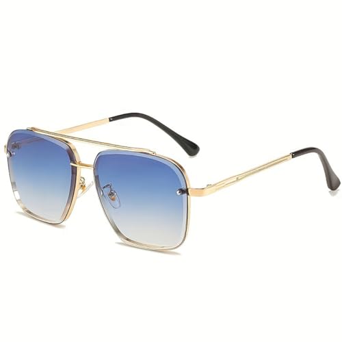 LUYJWZN Upliftjoys Sunglasses, Upliftjoys Retro Gradient Sunglasses Uv400 Protection, Cut Edge Metal Square Frame Sunglassess (I) von LUYJWZN