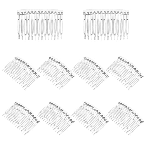 Haarkamm, Seitenkämme, 14 Zähne, Brautschmuck, Hochzeit, Schleierkamm für Damen, Mädchen, Damen, Kunststoff, Seitenkämme, Haarspangen, Zubehör, 10 Stück von LUYSGBXR