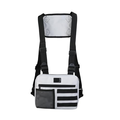 Herren Umhängetasche Brusttaschen for Herren, Diebstahlsicher, Oxford-Weste, Brusttaschen, verstellbar, sicher, multifunktional, leicht, Outdoor-Sport-Zubehör(Gray) von LUYSGBXR