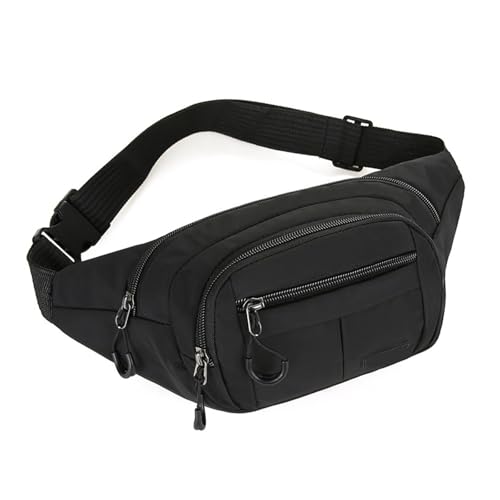 Herren Umhängetasche Fanny Packs Männer Frauen Hüfttasche Multi-Pockets Brusttasche Freisprech-Geldbörsen Hüfttasche Taschen for Workout Reisen Laufen(Black) von LUYSGBXR