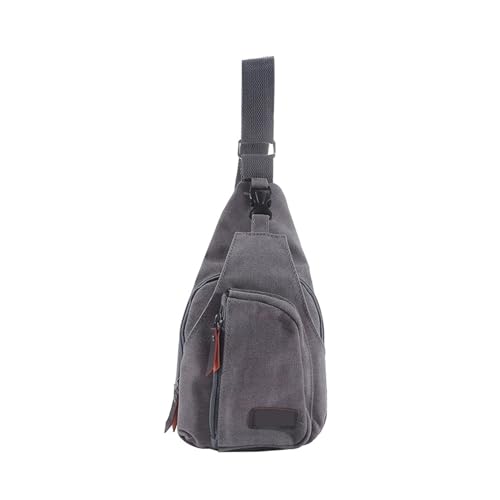 Herren Umhängetasche Männer Schulter Taschen Leinwand Taille Packs Sling Tasche Umhängetasche Outdoor Sport Brust Umhängetasche Männlichen Kleine Reise(Grey) von LUYSGBXR