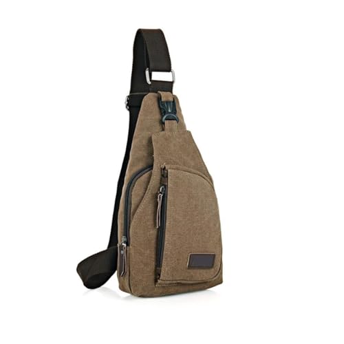 Herren Umhängetasche Männer Schulter Taschen Leinwand Taille Packs Sling Tasche Umhängetasche Outdoor Sport Brust Umhängetasche Männlichen Kleine Reise(Khaki) von LUYSGBXR
