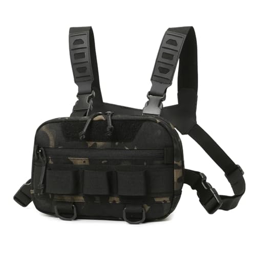 Herren Umhängetasche Multifunktionale Brustweste mit Hüfttasche for Sport- und Outdoor-Aktivitäten, Tasche for Herren(Darkgray) von LUYSGBXR