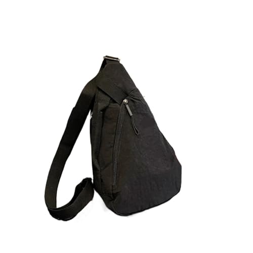 Herren Umhängetasche Nylon wasserdichte Unisex Brusttasche Frauen Sport Telefon Umhängetasche Männer Radfahren Tragbare Vielseitige Umhängetasche(Black) von LUYSGBXR