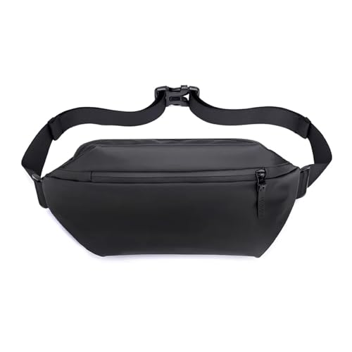 Herren Umhängetasche Outdoor Casual Hüfttasche Herren Umhängetasche Umhängetasche Multifunktionale Brusttasche Wasserdicht Trend Light(Black) von LUYSGBXR