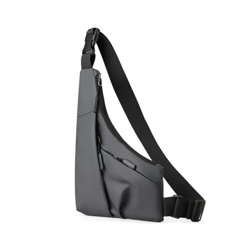 Herren Umhängetasche Unterarm-Wickel-Brusttasche, Street-Style-Nylon-Hüfttasche, einfarbig, wasserdicht, Umhängetasche for den Außenbereich(Grey) von LUYSGBXR