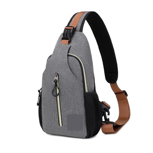 Herren Umhängetasche Verstellbare Brusttasche for Herren, wasserdichte und tragbare Umhängetasche und Umhängetasche, sehr geeignet for Reisen und Outdoor-Sportarten(Gray) von LUYSGBXR