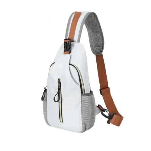 Herren Umhängetasche Verstellbare Brusttasche for Herren, wasserdichte und tragbare Umhängetasche und Umhängetasche, sehr geeignet for Reisen und Outdoor-Sportarten(White) von LUYSGBXR