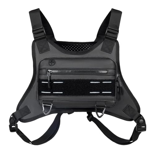 Herren Umhängetasche Wasserabweisende Sport-Brusttasche for Herren, reflektierende Brusttasche vorne for Workouts, Laufen, Radfahren, mit integriertem Handyhalter von LUYSGBXR