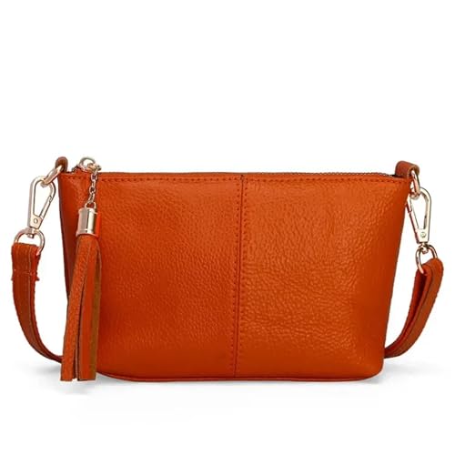 LUYSGBXR Damen Leder Crossbody Bag Frauen Crossbody Taschen Leder Kleine Schulter Handtasche Weibliche Geldbörse Geldbörse Messenger Bag, Orange, Einheitsgröße von LUYSGBXR