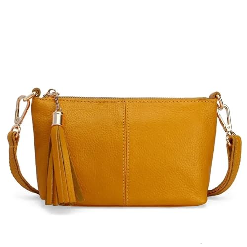 LUYSGBXR Damen Leder Crossbody Bag Frauen Crossbody Taschen Leder Kleine Schulter Handtasche Weibliche Geldbörse Geldbörse Messenger Bag, gelb, Einheitsgröße von LUYSGBXR