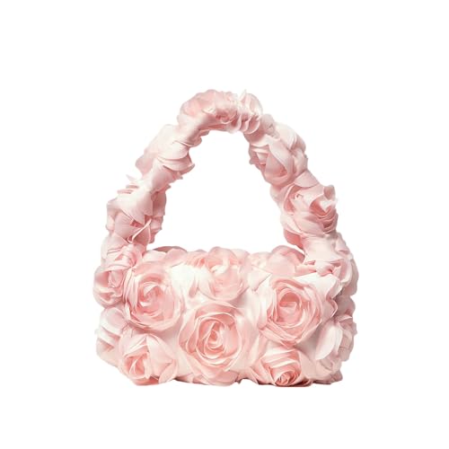 LUYYBDBG Handtasche Elegante Rose Handtasche, Hochzeitsparty Dinner Tasche, Süße Und Niedliche Kleine Quadratische Geeignet Für Frauen Geschenke (zufallsmuster)-4 von LUYYBDBG