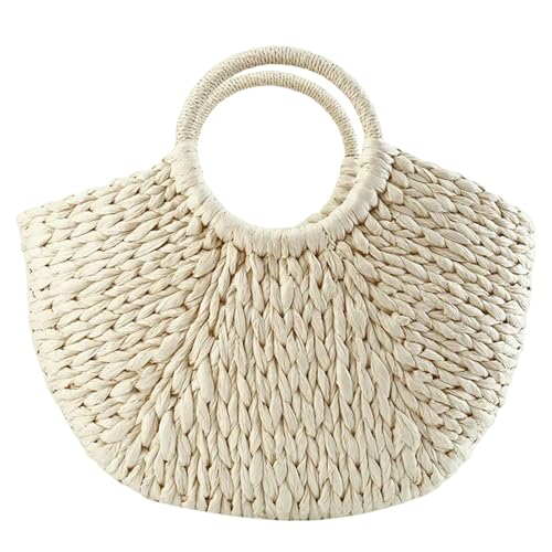 LUYYBDBG Handtasche Frauen Imitation Stroh Handtaschen Frau Handgefertigte Geweben Korb Weben Für Femme Damen Einfache All-match Handtasche-4 von LUYYBDBG