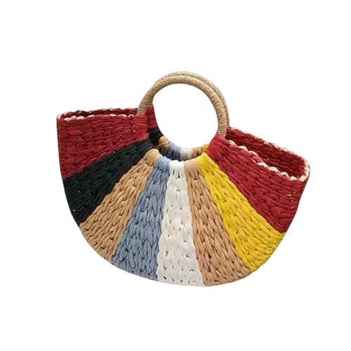 LUYYBDBG Handtasche Frauen Imitation Stroh Handtaschen Frau Handgefertigte Geweben Korb Weben Für Femme Damen Einfache All-match Handtasche-6 von LUYYBDBG