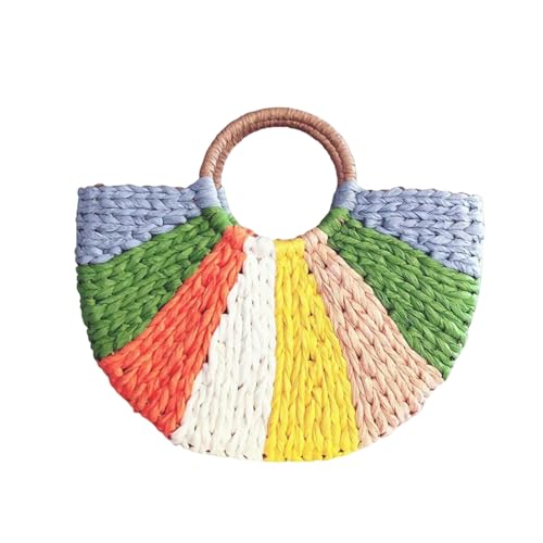 LUYYBDBG Handtasche Frauen Imitation Stroh Handtaschen Frau Handgefertigte Geweben Korb Weben Für Femme Damen Einfache All-match Handtasche-7 von LUYYBDBG