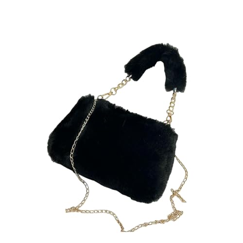 LUYYBDBG Handtasche Herbst Und Winter Plüsch Kleine Kette Crossbody Tasche Mode Quadrat Faux Pelz Schultertasche Fluffige Warme Shopper Totes-1 von LUYYBDBG