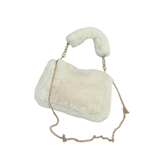 LUYYBDBG Handtasche Herbst Und Winter Plüsch Kleine Kette Crossbody Tasche Mode Quadrat Faux Pelz Schultertasche Fluffige Warme Shopper Totes-3 von LUYYBDBG