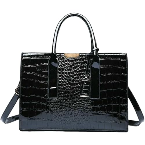 LUYYBDBG Handtasche Krokodildruck Frauen Handtaschen Geldbeutel Tote Taschen Verstellbarer Gürtel Top Griff Tasche Große Kapazität Crossbody Arbeit Reisegeschenk-1 von LUYYBDBG