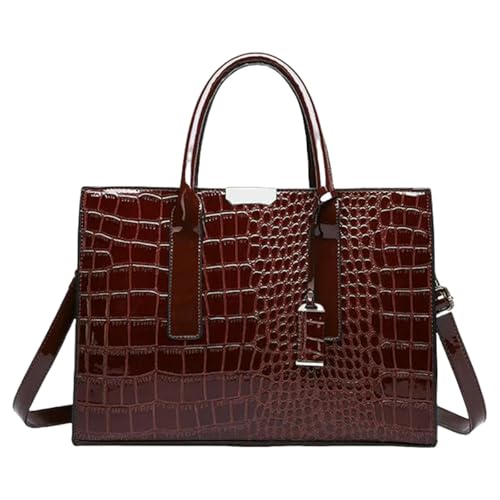 LUYYBDBG Handtasche Krokodildruck Frauen Handtaschen Geldbeutel Tote Taschen Verstellbarer Gürtel Top Griff Tasche Große Kapazität Crossbody Arbeit Reisegeschenk-2 von LUYYBDBG