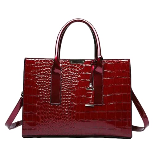 LUYYBDBG Handtasche Krokodildruck Frauen Handtaschen Geldbeutel Tote Taschen Verstellbarer Gürtel Top Griff Tasche Große Kapazität Crossbody Arbeit Reisegeschenk-3 von LUYYBDBG