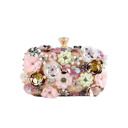 LUYYBDBG Handtasche Mode Frauen Taschen Blume Diamanten Stickerei Kleine Kupplung Luxus Lady Handtaschen Abendtaschen Kette Schultertasche-3 von LUYYBDBG