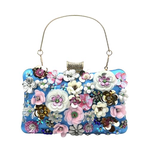 LUYYBDBG Handtasche Mode Frauen Taschen Blume Diamanten Stickerei Kleine Kupplung Luxus Lady Handtaschen Abendtaschen Kette Schultertasche-5 von LUYYBDBG