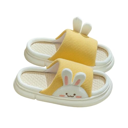 LUYYBDBG Hausschuhe Cartoon Tier Form Pantoffeln, Damen Vier Jahreszeiten Heim Bettwäsche Pantoffeln-gelb Passende Größe-39-40 von LUYYBDBG