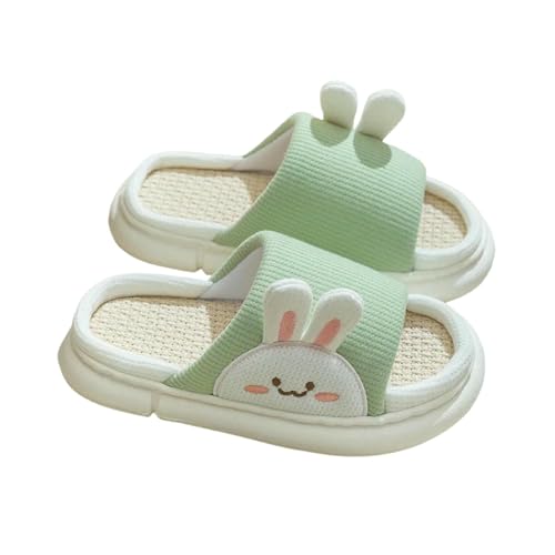 LUYYBDBG Hausschuhe Cartoon Tier Form Pantoffeln, Damen Vier Jahreszeiten Heim Bettwäsche Pantoffeln-größe Green-fit-39-40 von LUYYBDBG