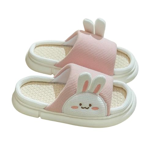 LUYYBDBG Hausschuhe Cartoon Tier Form Pantoffeln, Damen Vier Jahreszeiten Heim Bettwäsche Pantoffeln-pink-fit Größe-37-38 von LUYYBDBG