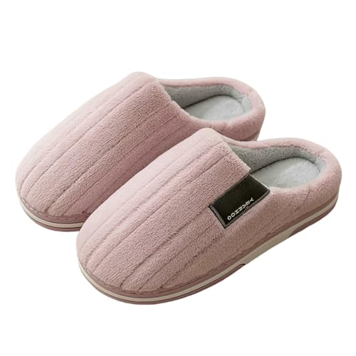 LUYYBDBG Hausschuhe Frauen Für Männer Lässig Soft Bottom Home Slipper Pace Plevel Plush Pantoffeln Wärme Herbstherbstinterwinterflats-lila-38-39 von LUYYBDBG