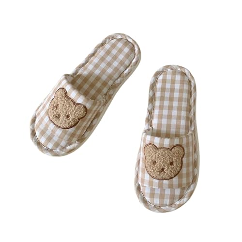 LUYYBDBG Hausschuhe Frauen Leinen Pantoffel Universal Indoor Home Stoff Boden Pantoffel-khaki-40-41 von LUYYBDBG