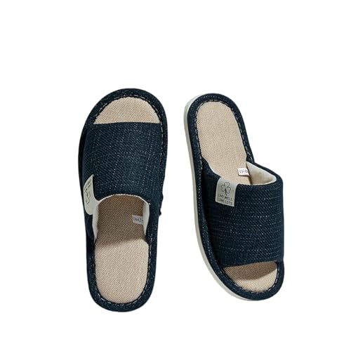 LUYYBDBG Hausschuhe Männer Bettwäsche Pantoffeln Atmungsaktive Open-toe Rutschfeste Hausschuhe-blau-40-41 von LUYYBDBG