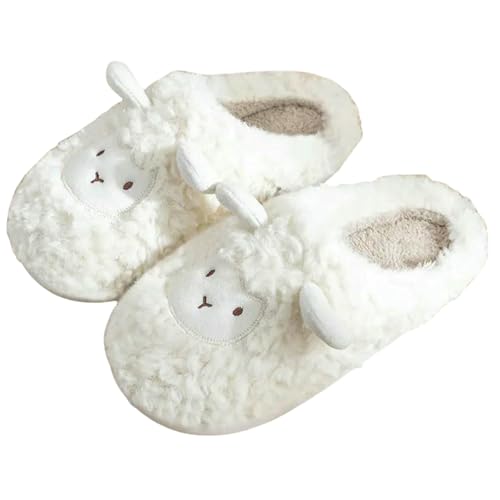 LUYYBDBG Hausschuhe Neue Herbst Winter Frauen Männer Untere Innensohle Dicke Slipper Innenabtaste Nicht-schlupf-objektträger Bequeme Schuhe-beige-40-41 von LUYYBDBG