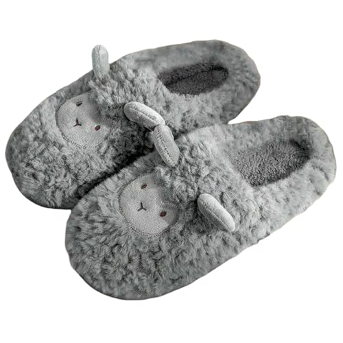 LUYYBDBG Hausschuhe Neue Herbst Winter Frauen Männer Untere Innensohle Dicke Slipper Innenabtaste Nicht-schlupf-objektträger Bequeme Schuhe-grau-38-39 von LUYYBDBG