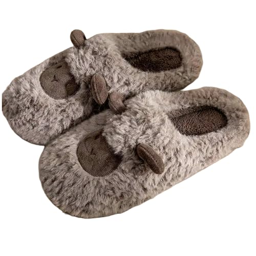 LUYYBDBG Hausschuhe Neue Herbst Winter Frauen Männer Untere Innensohle Dicke Slipper Innenabtaste Nicht-schlupf-objektträger Bequeme Schuhe-kaffee-36-37 von LUYYBDBG