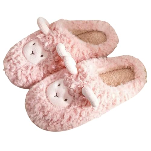 LUYYBDBG Hausschuhe Neue Herbst Winter Frauen Männer Untere Innensohle Dicke Slipper Innenabtaste Nicht-schlupf-objektträger Bequeme Schuhe-rosa-36-37 von LUYYBDBG