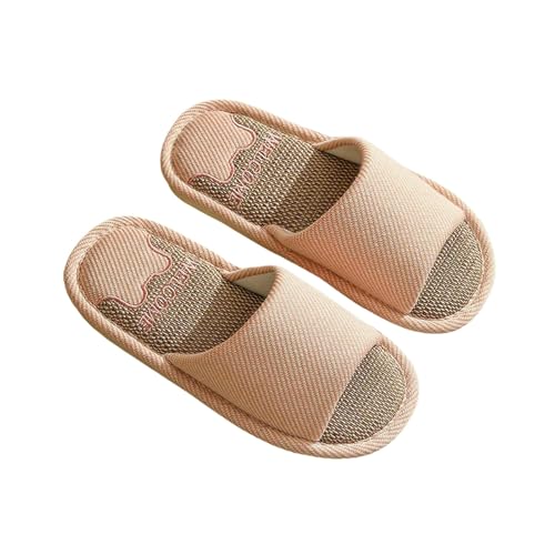 LUYYBDBG Hausschuhe Paare Zuhause Baumwolle Wäsche Pantoffeln Frauen Innenzimmer Weiche Rutschen Bequeme Männer Haus Schuhe Rutschfeste Atmungsaktive Wohnungen-b-pink-42-43(eur 41-42) von LUYYBDBG