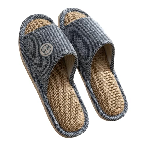LUYYBDBG Hausschuhe Paare Zuhause Baumwolle Wäsche Pantoffeln Frauen Innenzimmer Weiche Rutschen Bequeme Männer Haus Schuhe Rutschfeste Atmungsaktive Wohnungen-c-42-43(eur 41-42) von LUYYBDBG