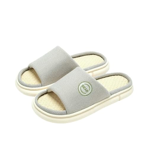 LUYYBDBG Hausschuhe Paare Zuhause Baumwolle Wäsche Pantoffeln Frauen Innenzimmer Weiche Rutschen Bequeme Männer Haus Schuhe Rutschfeste Atmungsaktive Wohnungen-grau-38-39(eur 37-38) von LUYYBDBG