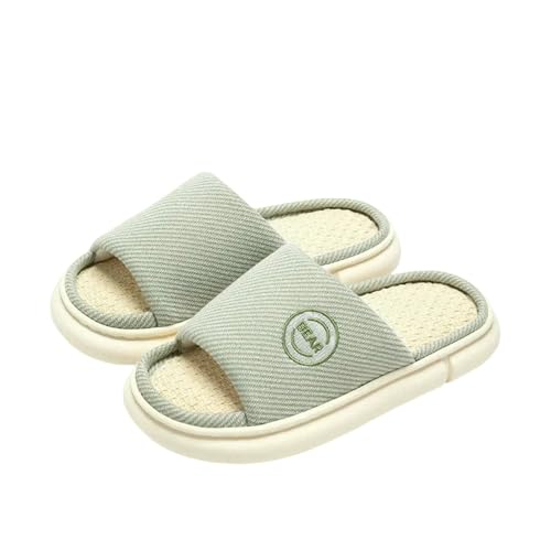 LUYYBDBG Hausschuhe Paare Zuhause Baumwolle Wäsche Pantoffeln Frauen Innenzimmer Weiche Rutschen Bequeme Männer Haus Schuhe Rutschfeste Atmungsaktive Wohnungen-grün-40-41(eur 39-40) von LUYYBDBG