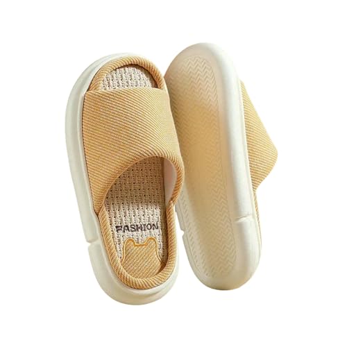 LUYYBDBG Hausschuhe Paare Zuhause Wäsche Pantoffeln Frauen Indoor Weich Bequeme Schlafzimmer Rutschen Männer Freizeit Rutschschutz Haus Schuhe -gelb-44-45(vorschlag 43-44) von LUYYBDBG